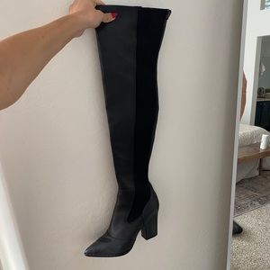 Over the knee leather boots